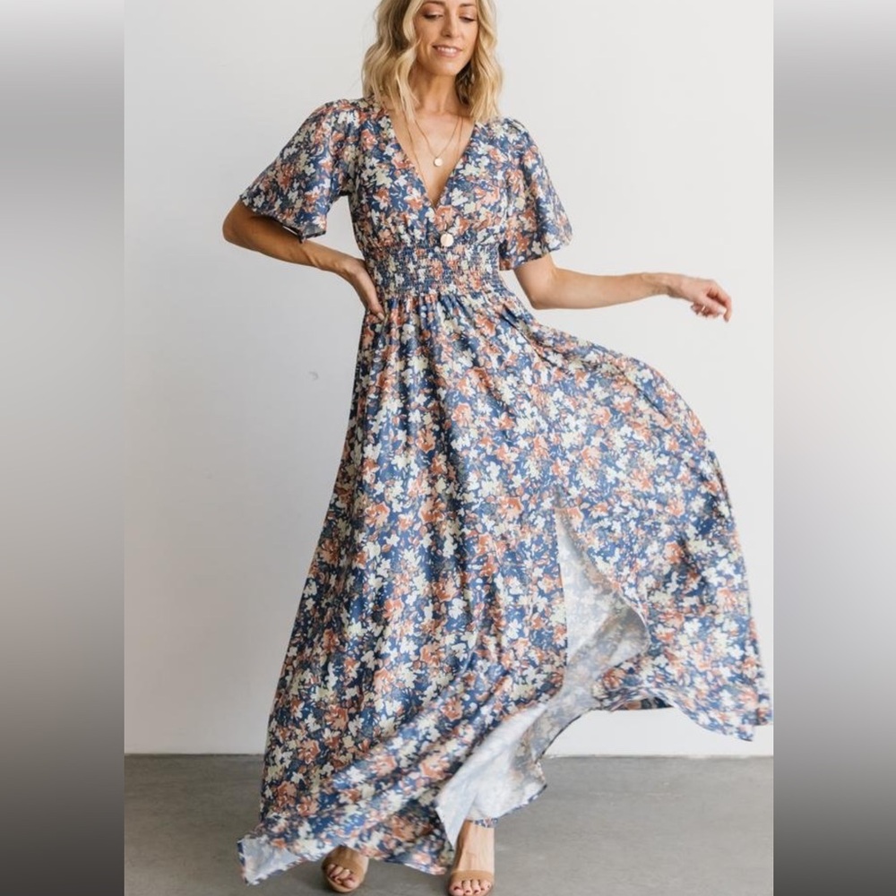 Verona smocked waist maxi dress